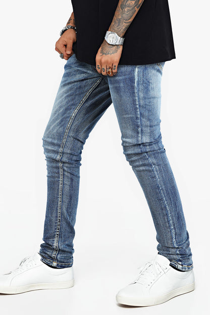 Jean skinny stretch pour homme - Bleu foncé