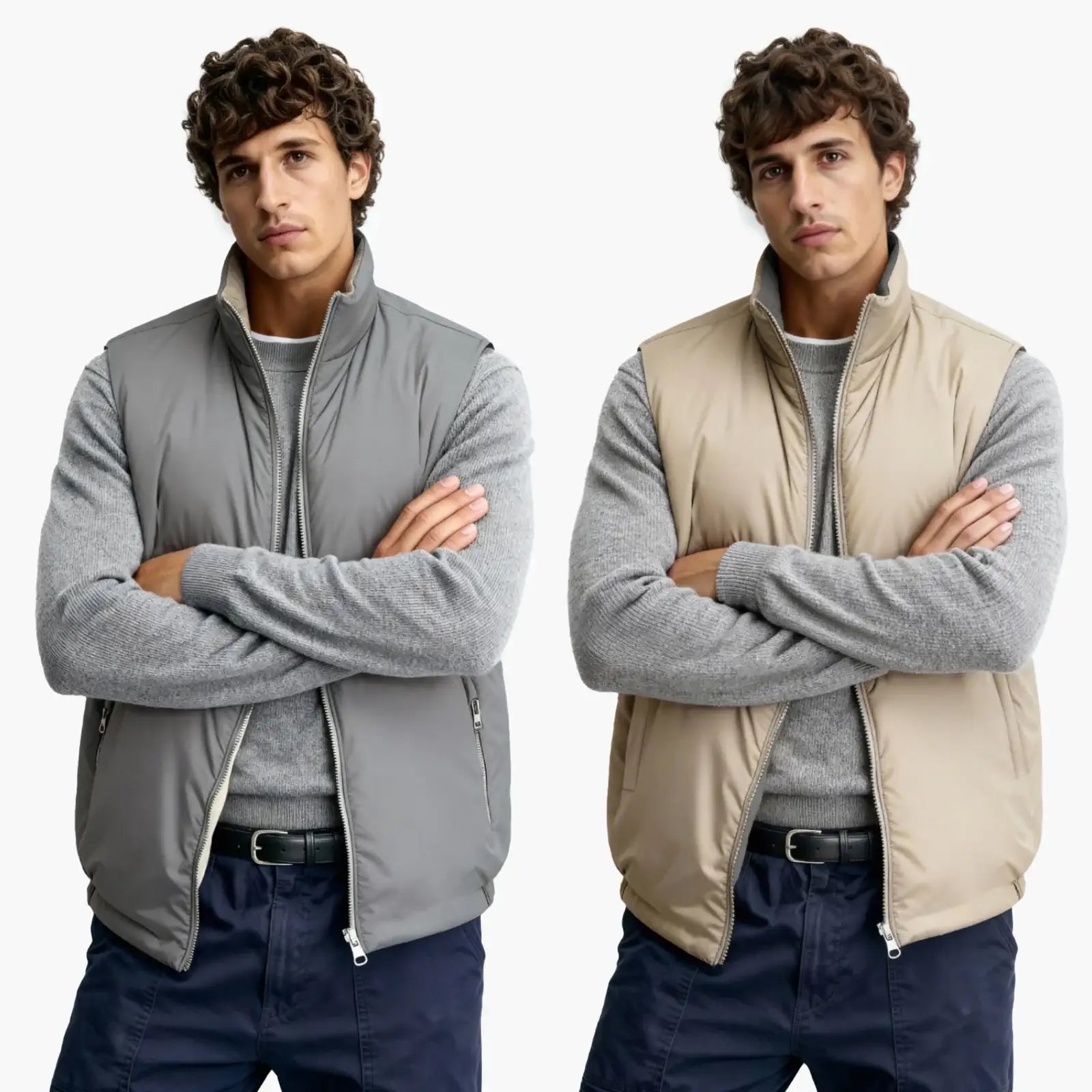 Men's Reversible Vest - Grey For Sale – GINGTTO