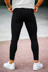 Gingtto Mens Stylish Skinny Fit Jeans -Black Super Stretchy Jeans