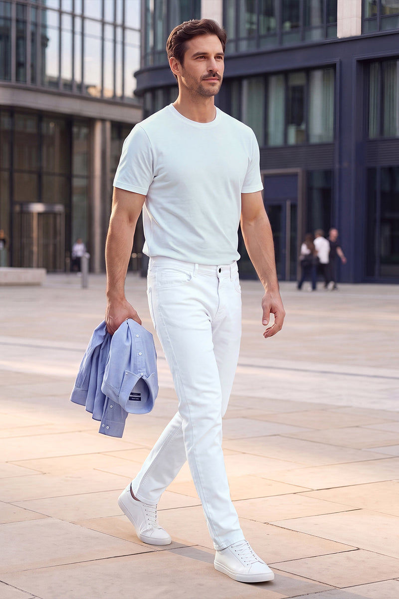 Moderne, schmal geschnittene Herren-Jeans aus Stretch-Denim