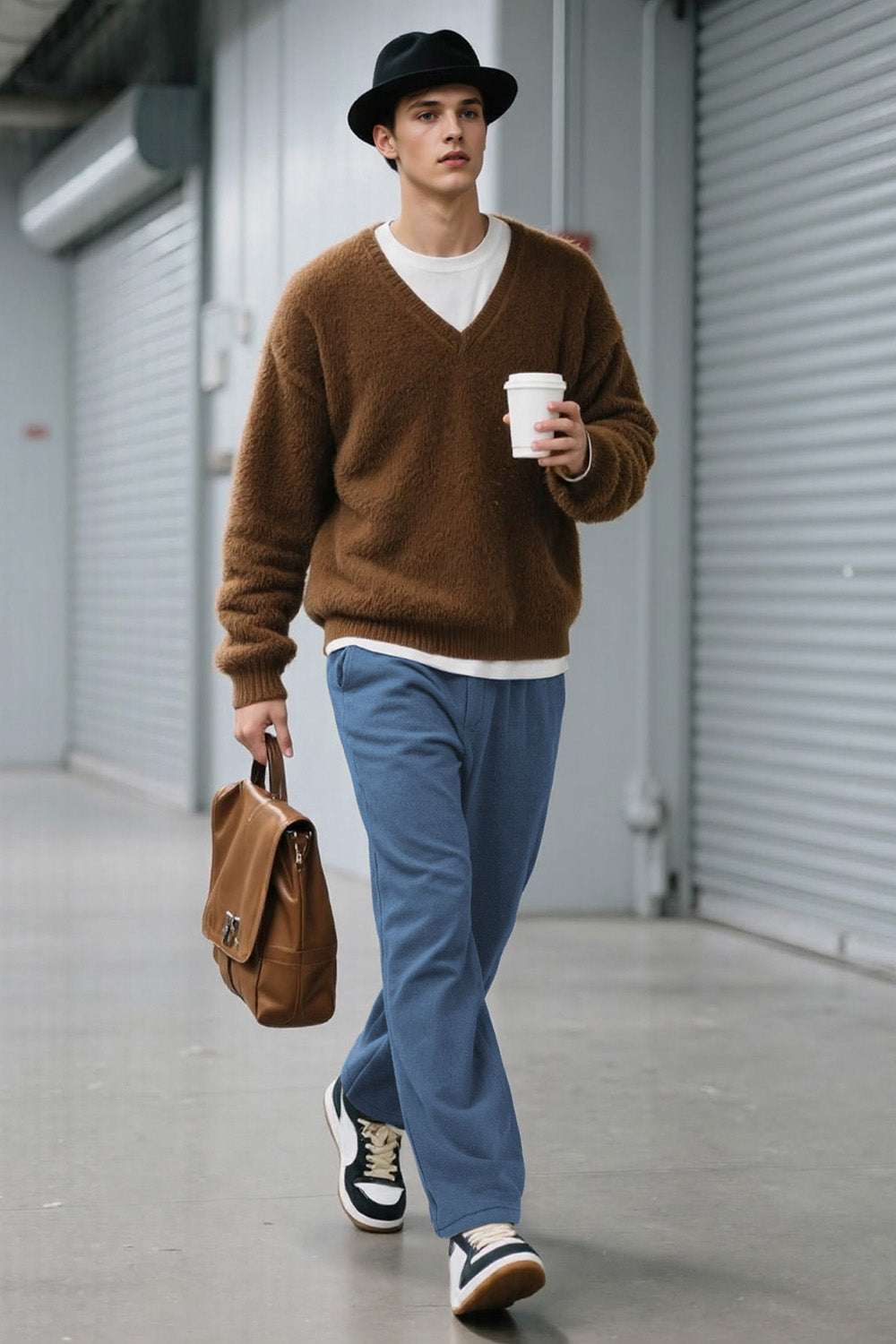 Mens Loose Casual Pant - Blue