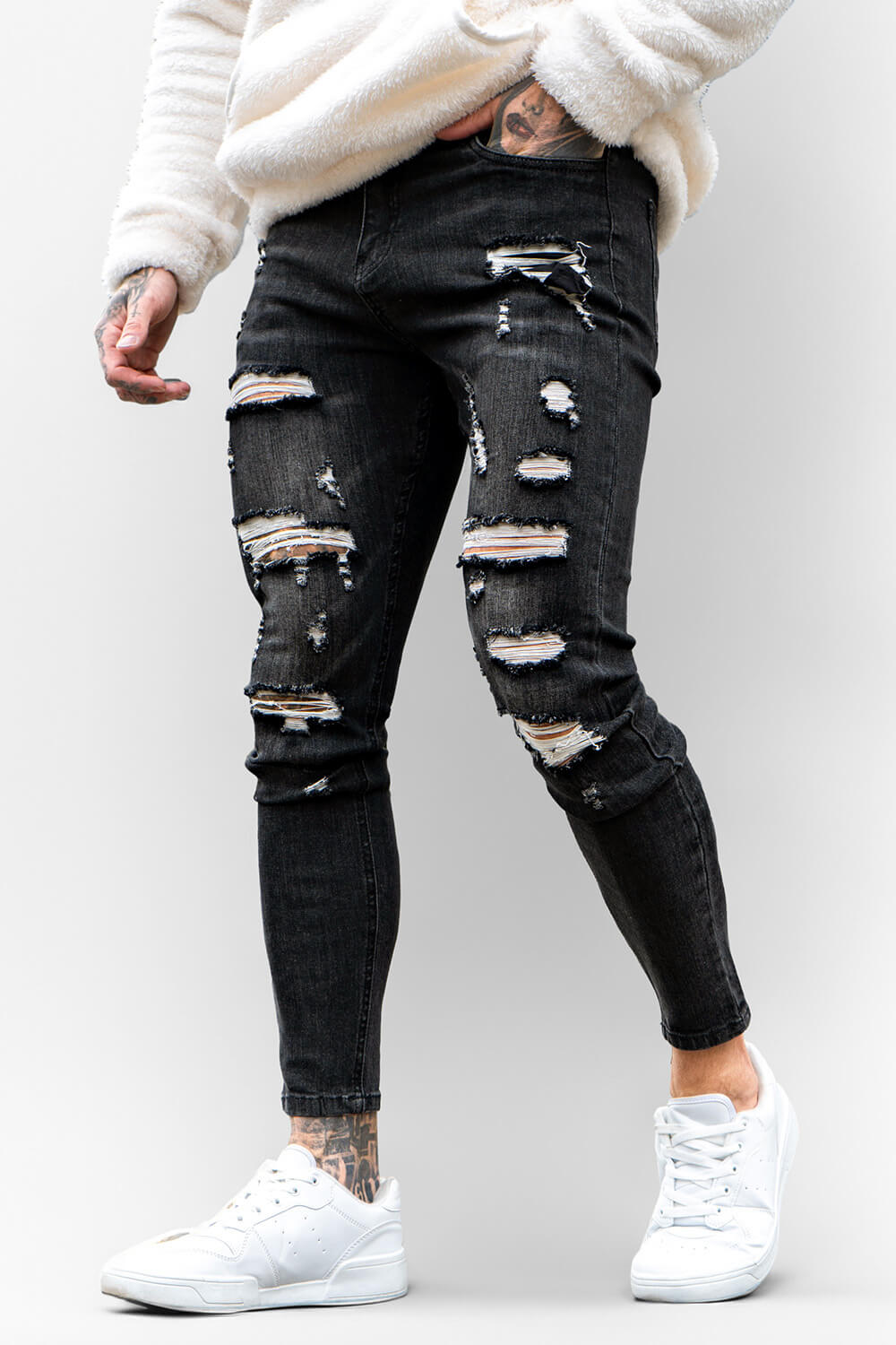 GINGTTO Slanke Skinny Jeans Super Stretch Gescheurde Jeans Broek Voor GINGTTO Slanke Skinny Jeans Super Stretch Gescheurde Jeans Broek Voor