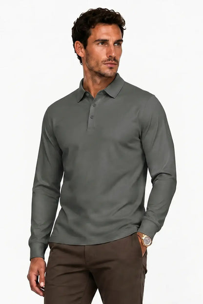Camiseta de algodón mercerizado para hombre - Verde militar