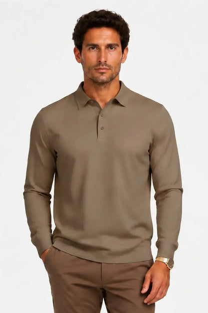 Camiseta de algodón mercerizado para hombre - Verde militar