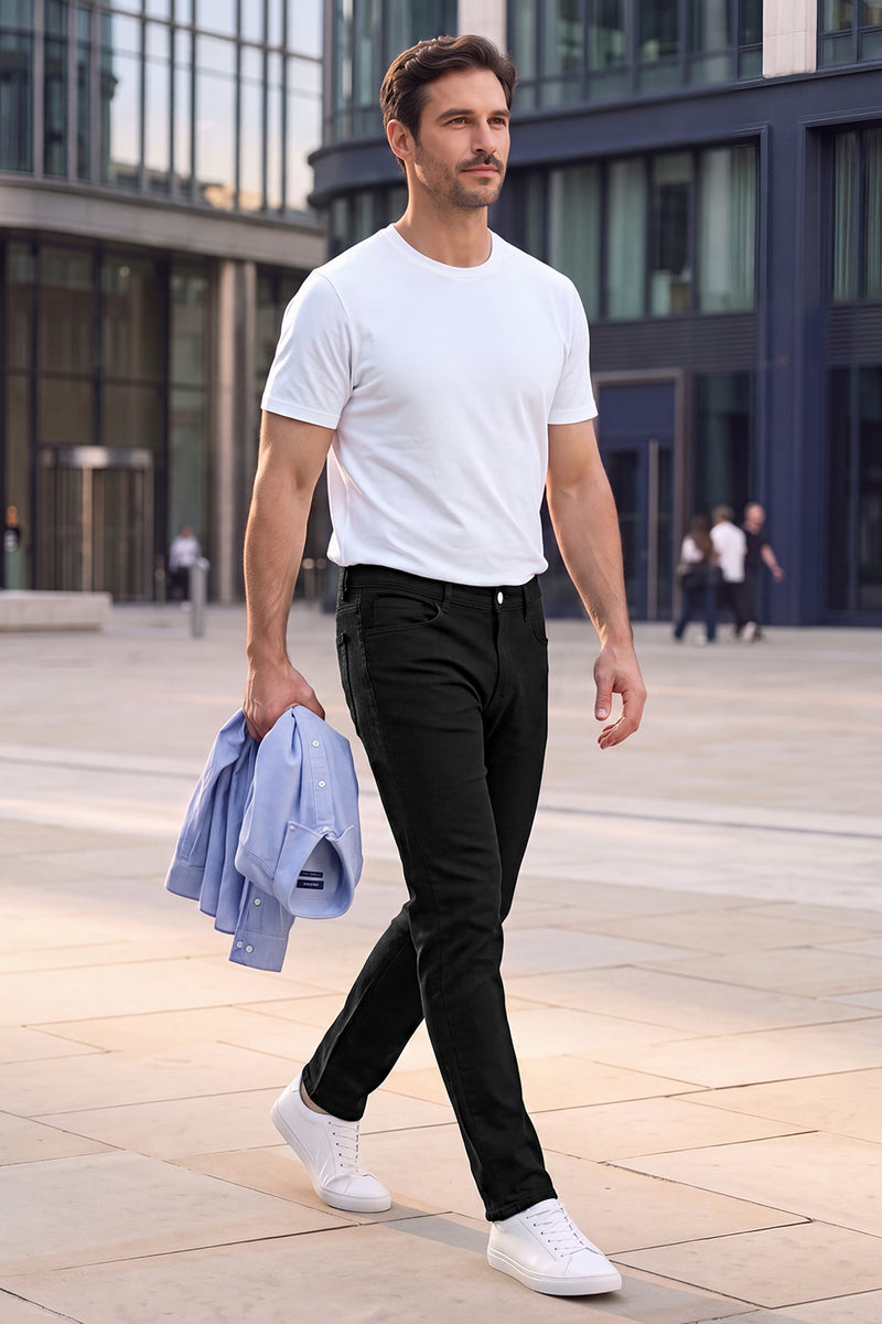 Moderne, schmal geschnittene Herren-Jeans aus Stretch-Denim