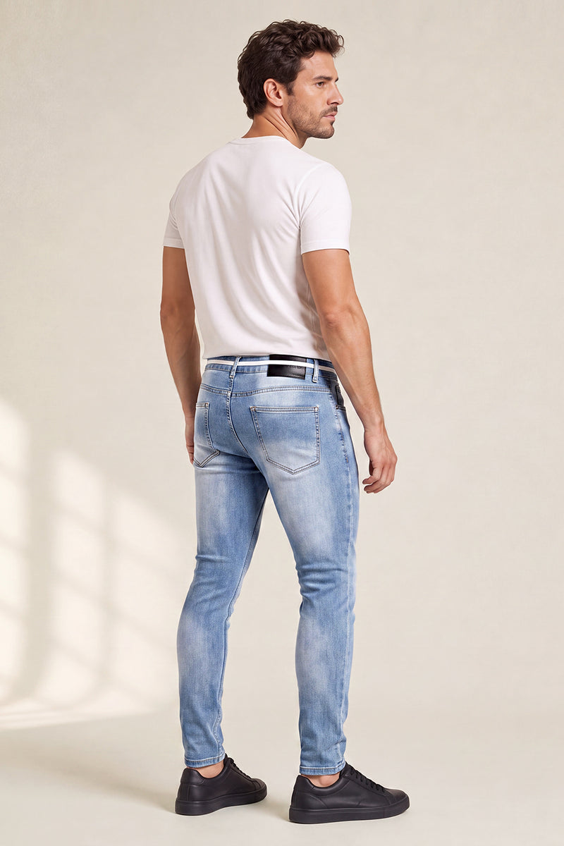 Men's Drawstring Sculpt Skinny Jean - Light Blue