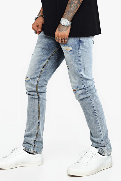 Skinny-Jeans für Herren in Blau - Zerrissen