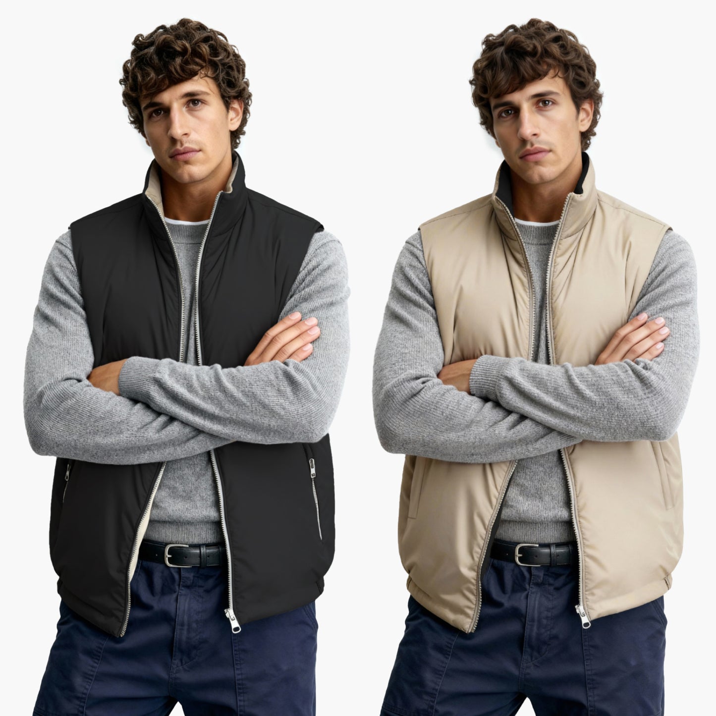 Men's Reversible Vest - Black