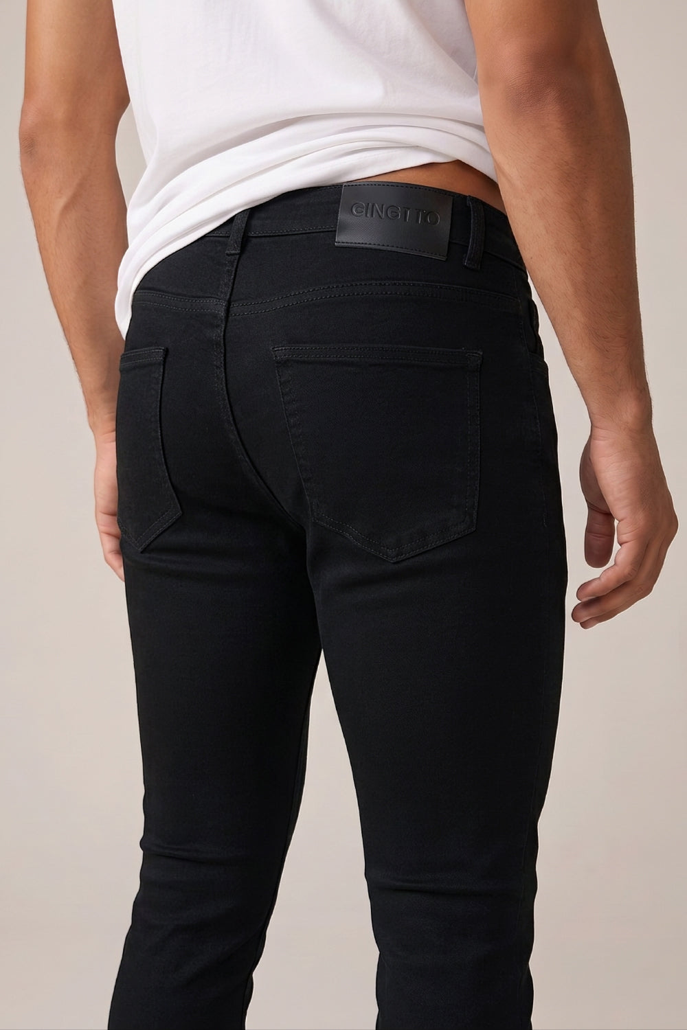 Schwarze Sculpt-Skinny-Jeans für Herren