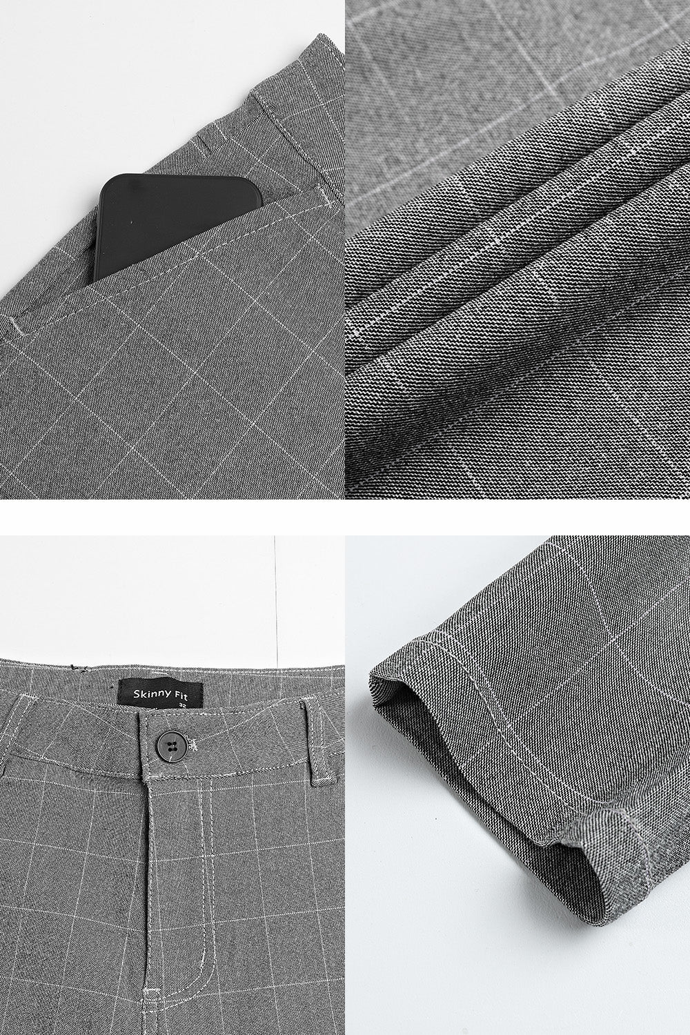 Men's Grey Skinny Pant - Lattice