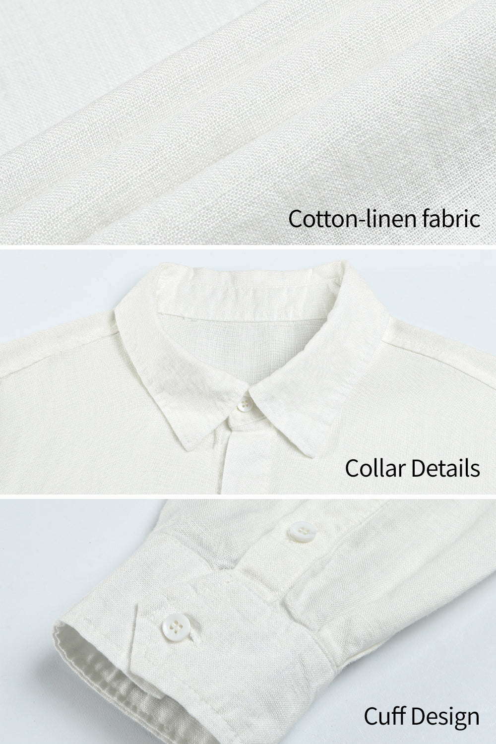 Men's Casual Linen Shirts - White