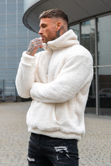 GINGTTO Fuzzy Fashion Pullover Quarter Zipper Hoodies für Herren (Vorverkauf)