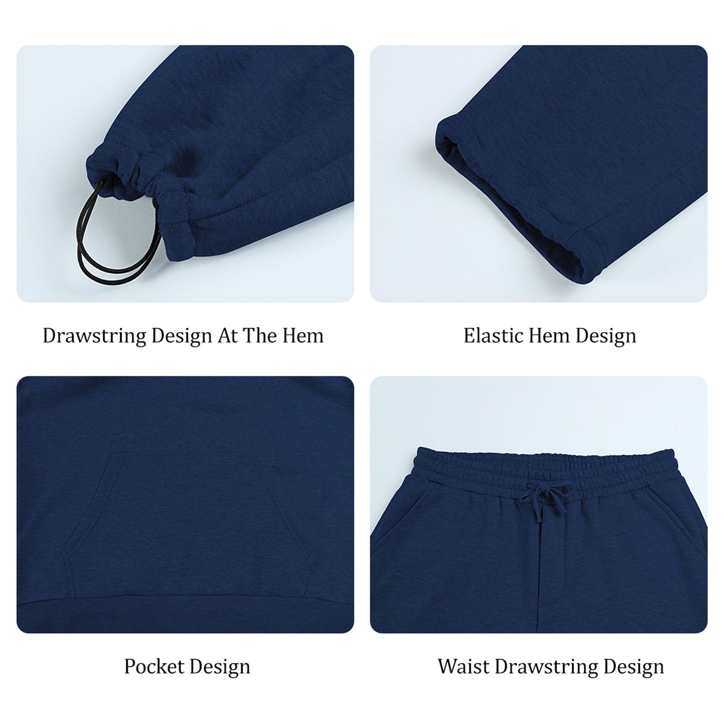 Men Pulloverl Hoodie Set - Blue