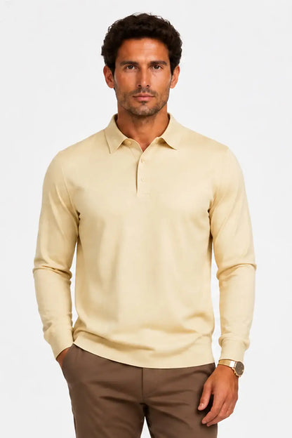 Camiseta de algodón mercerizado para hombre - Verde militar