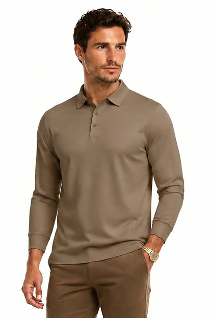 Camiseta de algodón mercerizado para hombre - Verde militar