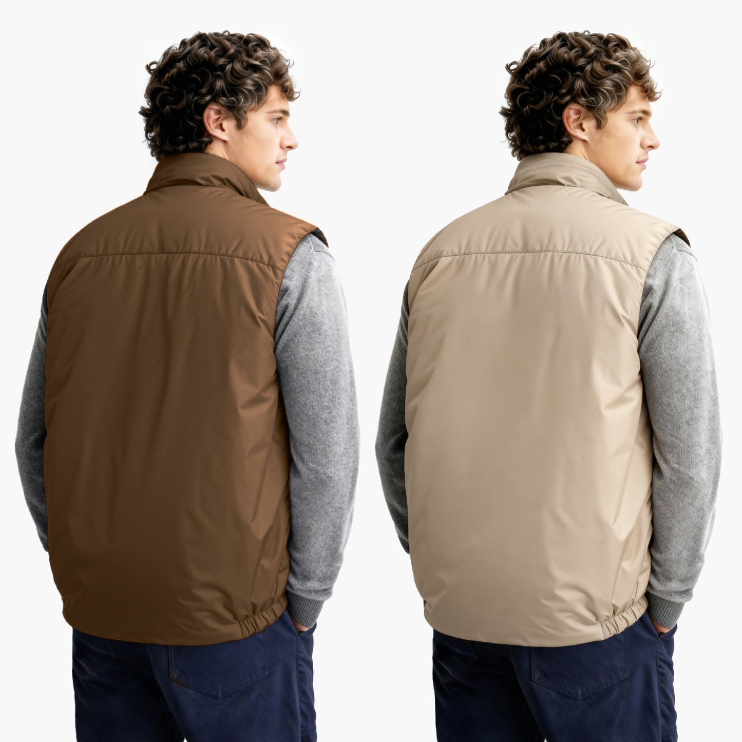 Men's Reversible Vest - Brown