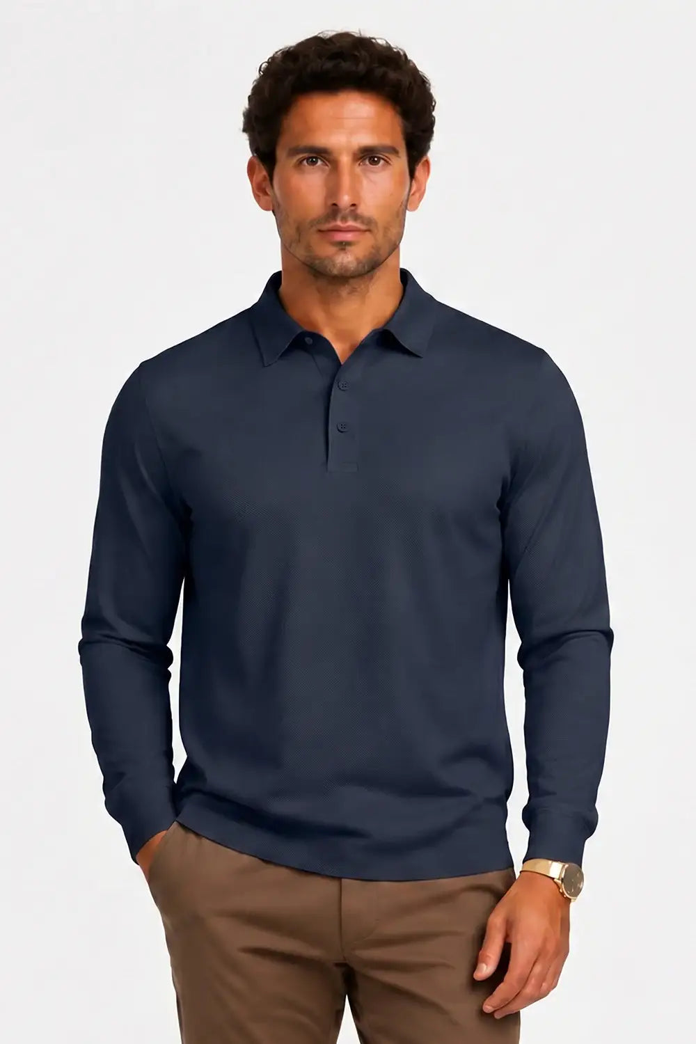 Camiseta de algodón mercerizado para hombre - Verde militar