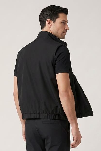 Men's Smart Casual Reversible Vest | Dual-Color Full-Zip Sleeveless Jacket