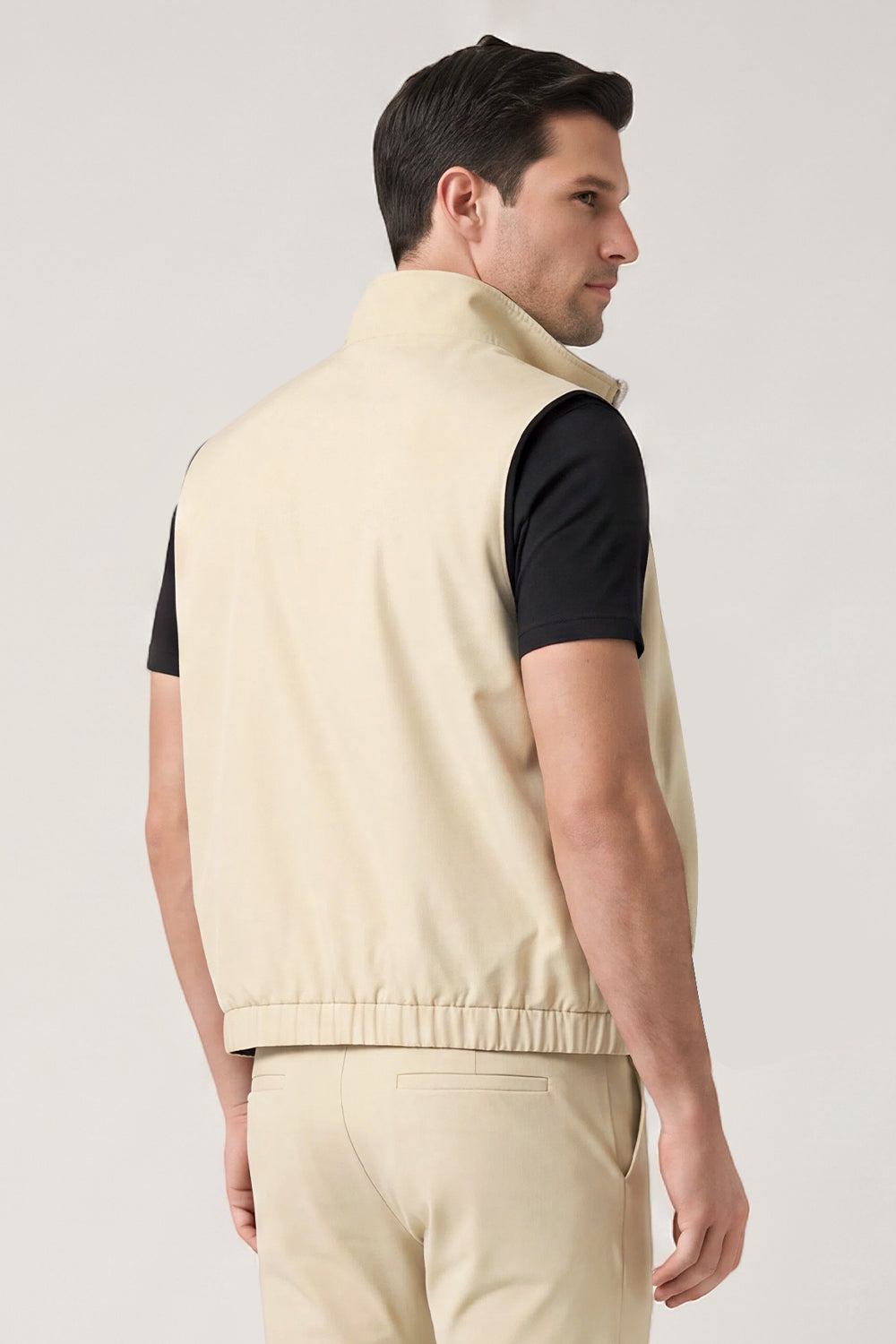 Men's Smart Casual Reversible Vest | Dual-Color Full-Zip Sleeveless Jacket