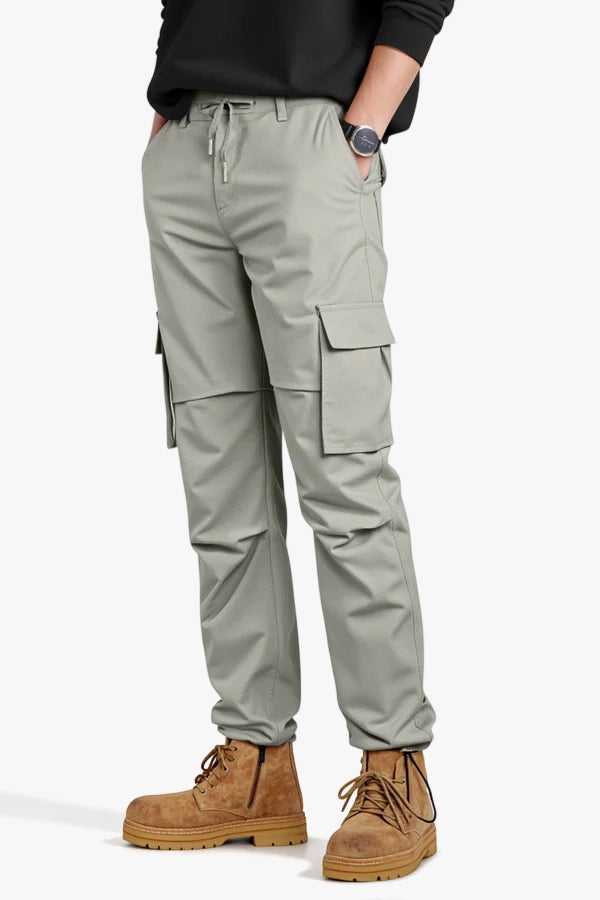 Men Straight Fit Cargo Pant - Grey