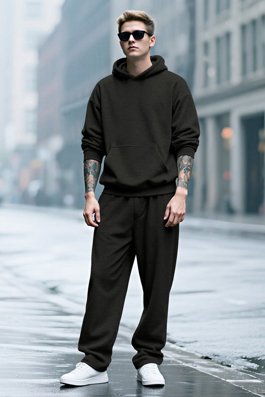 Herren-Pullover-Hoodie in Schwarz