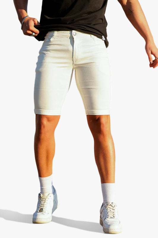 Weiße Jeansshorts für Herren
