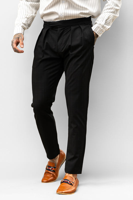 Gingtto Fashion Herrenhemd mit Streifen und schwarzer Chinohose für Herren (Lieferung innerhalb eines Monats)