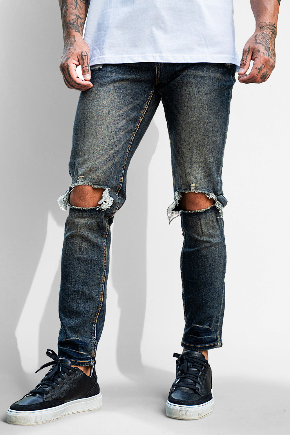 Gingtto Men's Vintage Slim Fit Jeans