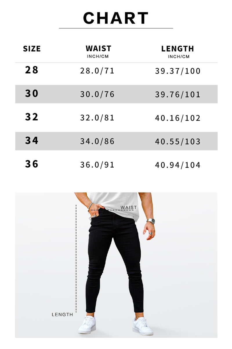 Zwarte camouflage Cargos voor heren Size Chart