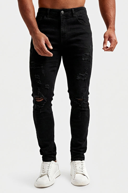 Men's Best Black Skinny Jean - Ripped For Sale