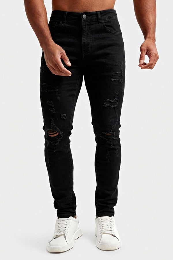 Men's Best Black Skinny Jean - Ripped For Sale
