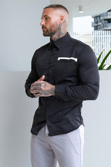 Men's Black Dress Shirt - Button