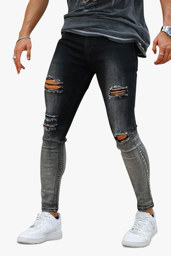 Men's Vintage Skinny Jean - Black And Grey