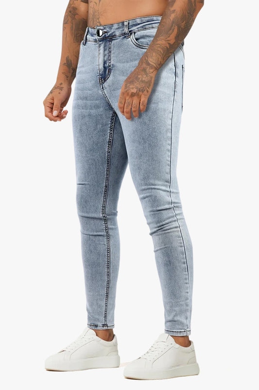 Men Light Blue Skinny Jeans