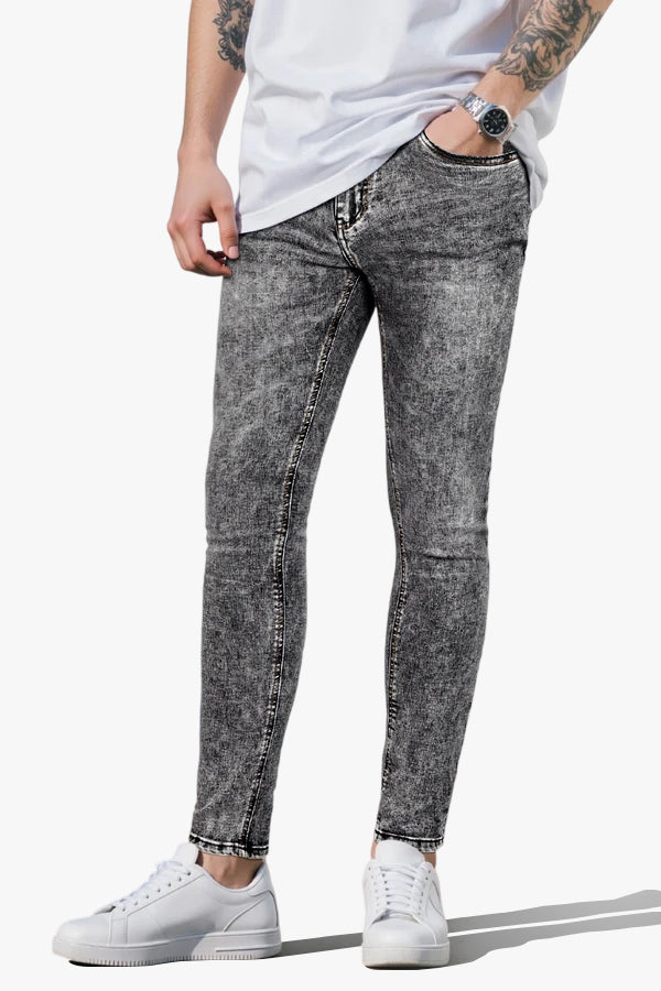 Jeans skinny grigi da uomo - lavati
