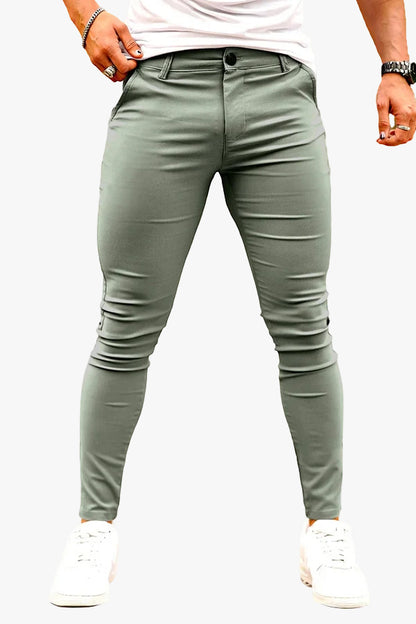 Pantalon skinny décontracté pour hommes - Vert clair