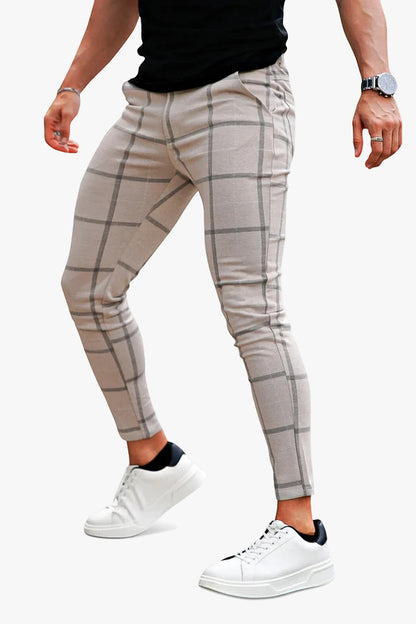 Skinny broek voor heren - geruit