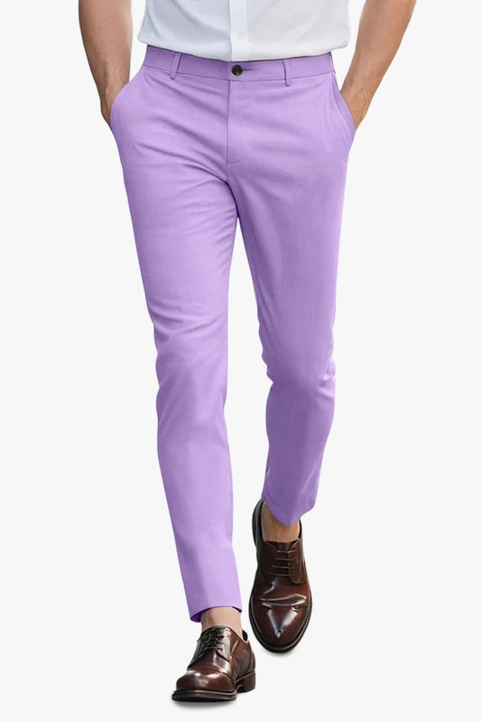 Mens Classic Fit Dress Pant - Purple