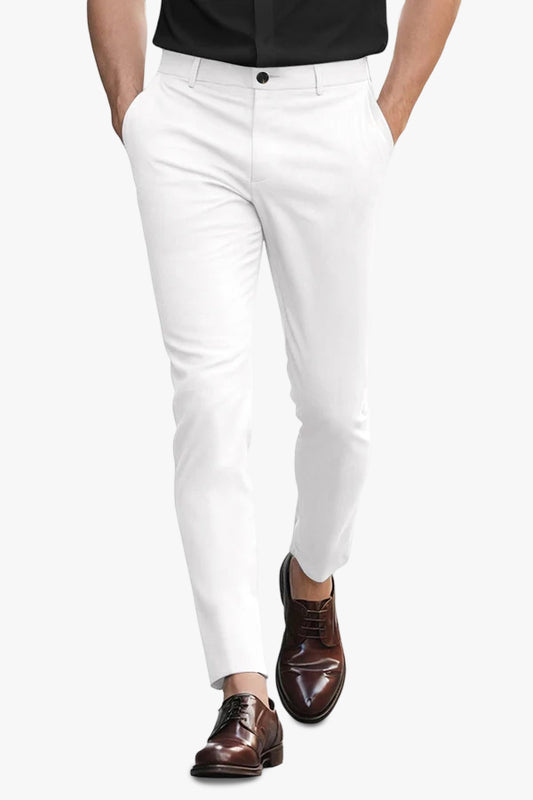 Mens Classic Fit Dress Pant - White