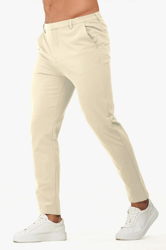 Mens Slim Fit Dress Pant - Off White