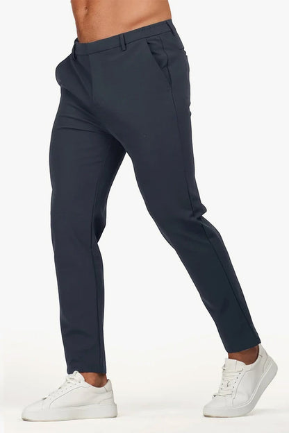 Mens Slim Fit Dress Pant - Dark Blue For Sale GINGTTO Mens Slim Fit Dress Pant - Dark Blue For Sale GINGTTO