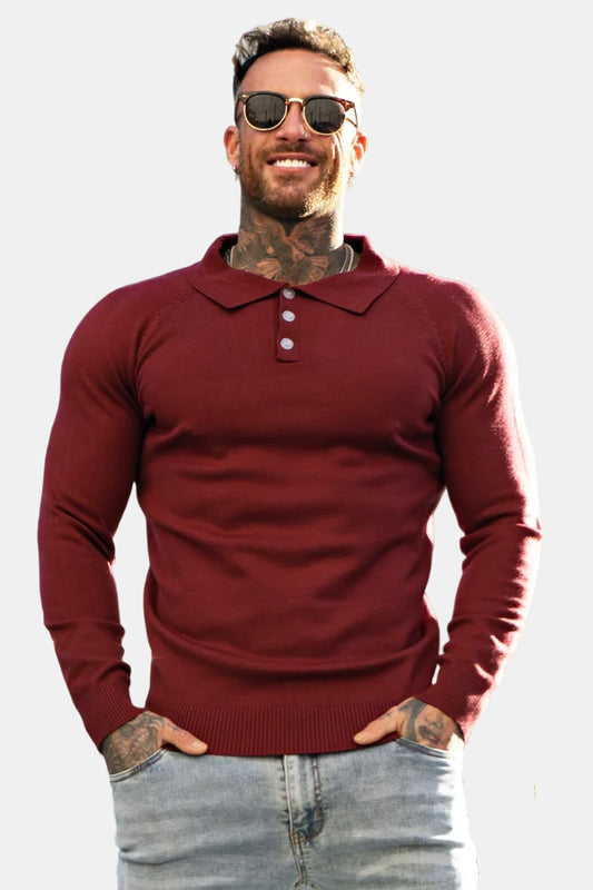 Slim Fit-Poloshirt für Herren – Langarm