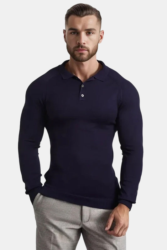 Slim Fit-Poloshirt für Herren – Langarm