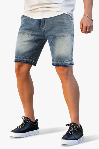 Stretch-Jeansshorts für Herren - Farbverlauf Blau