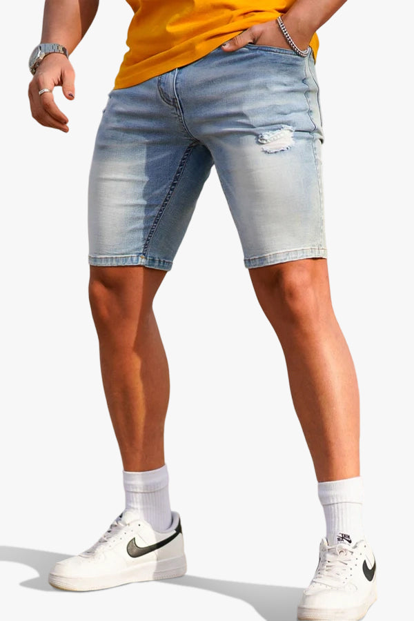 Zerrissene Jeansshorts für Herren - Hellblau