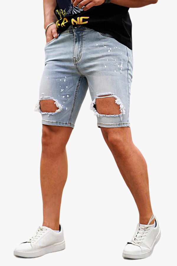 Zerrissene Shorts für Herren - Blau