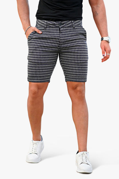 Pantaloncini chino elasticizzati da uomo - Design a motivi