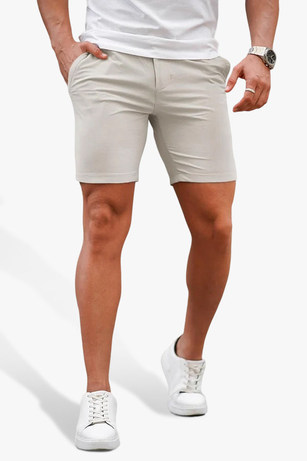 Mens  Ash Grey Stretch Chino Short