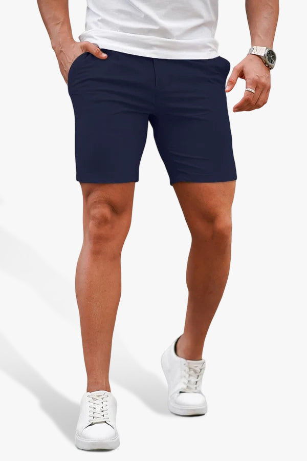 Mens Navy Blue Stretch Chino Short
