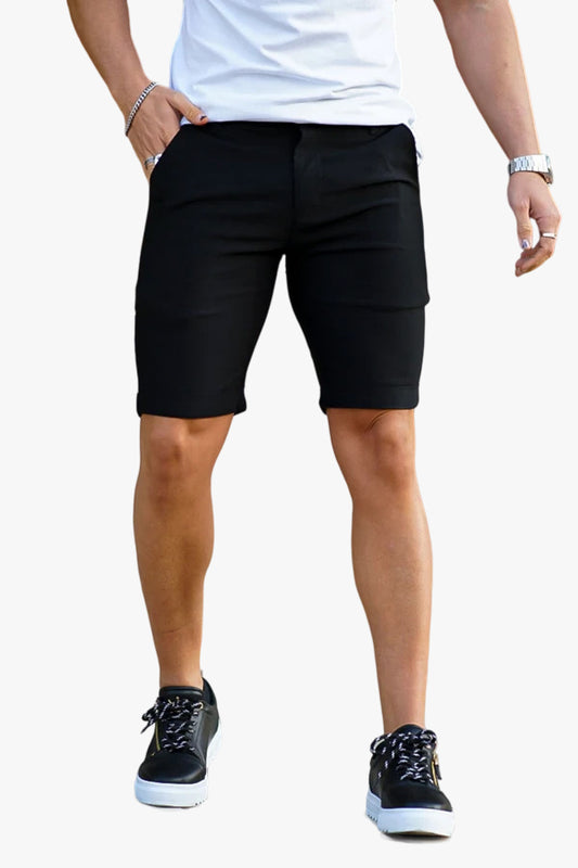 Einfarbige Chino-Shorts für Herren - Schwarz